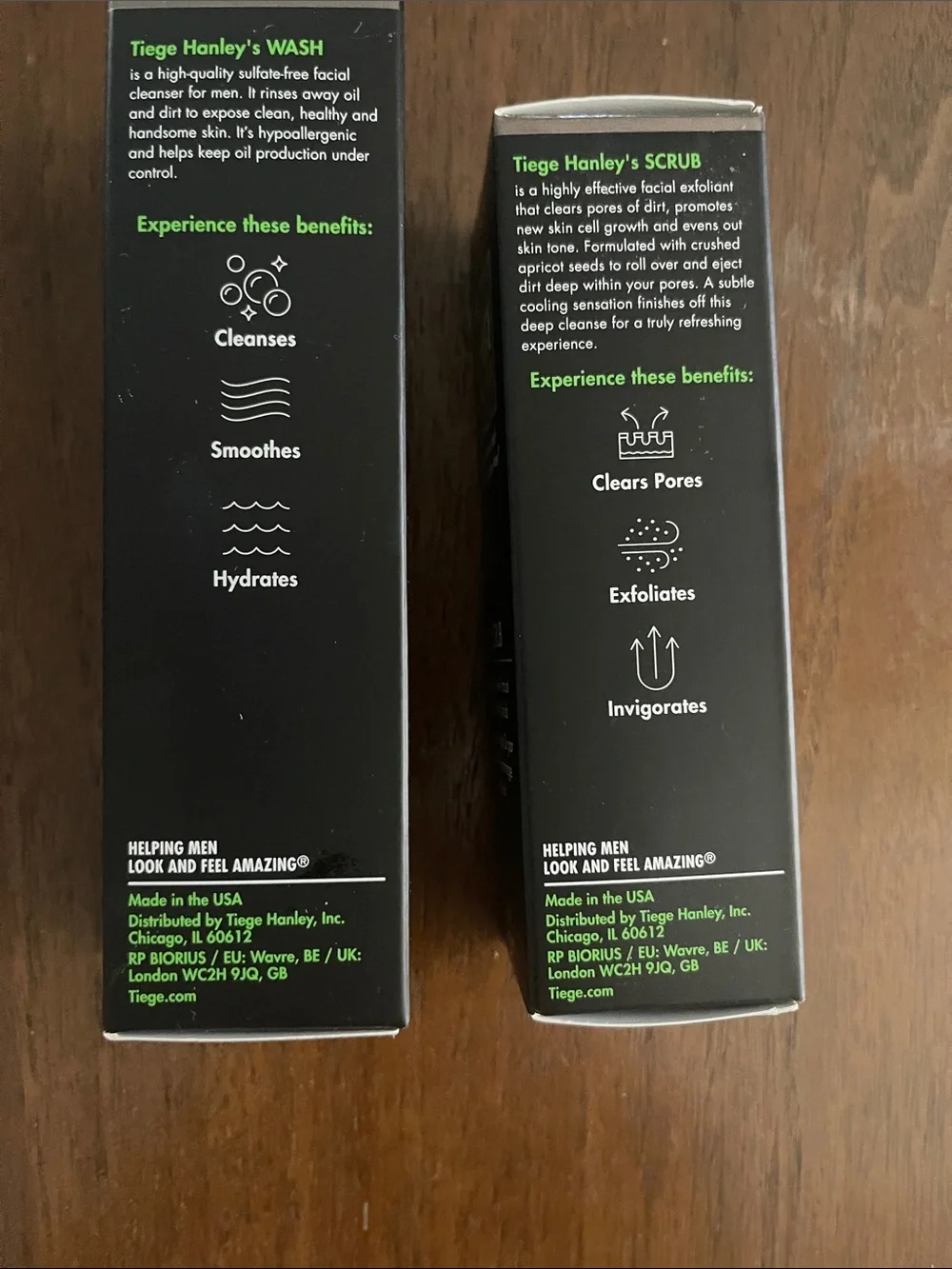 Tiege Hanley Daily Wash & Exfoliating Scrub Duo - new in boxes